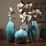 Modern White Cream Blue Ceramic Vase