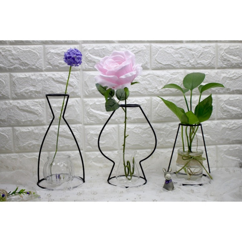 Black Lines Iron Vase