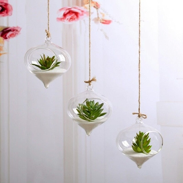 Fashion Glass Flower Hanging Vase