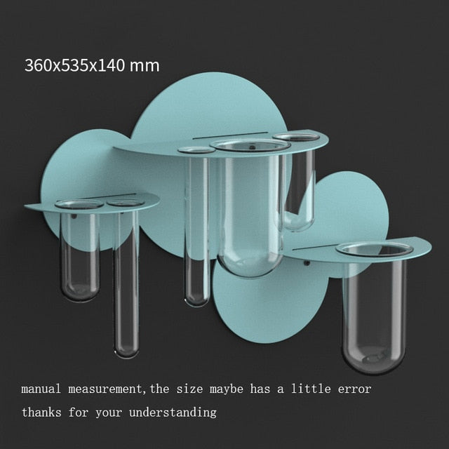 Creative Wall Vase Metal Glass Tube