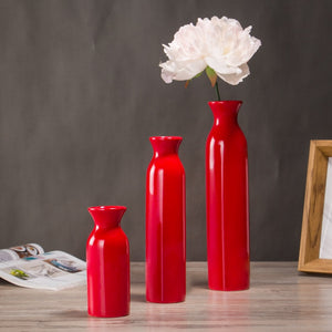 Red and blue ceramic vase