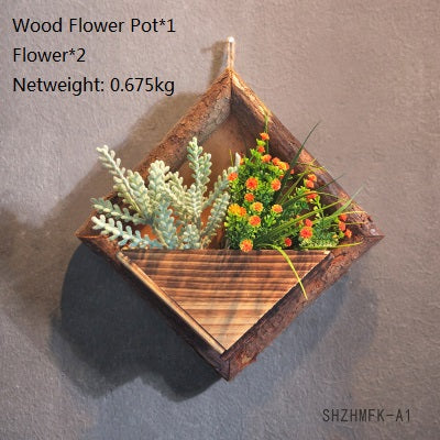 Wooden Flowerpots With Hemp Rope